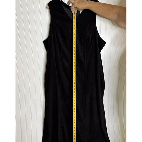 Classic Elements Womens 20/22 Maxi Dress Y2K Black Ultra Suede Jumper Sleeveless - Picture 10 of 11